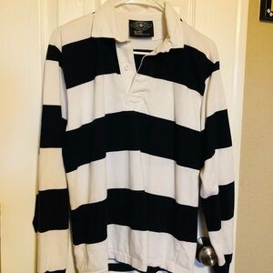 Black and White Striped Men's Shirt